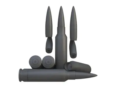 68x51mm 277 Sig Fury NGSW Cartridge Low-poly 3D model