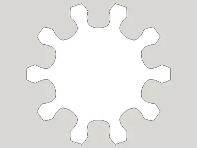 Gear wheel 10 teeth 10cm diameter modul 1cm 3D model