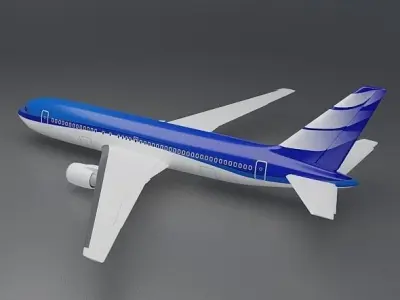Boeing 767-200 commercial airliner Low-poly 3D model