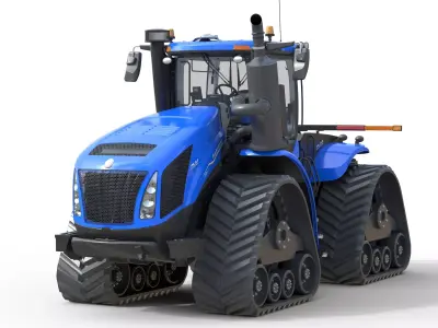 New Holland T9 SmartTrax Articulated Track Tractors Low-poly 3D model