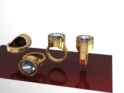 oval shape gents antique ring 3D print model purchase