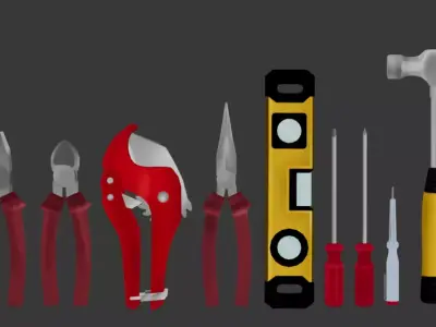 Mechanic Tool Set Low-poly 3D model