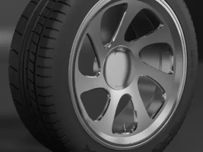 car-weel-32530-r21-dunlop-sport-maxxjoboline tire with screw Low-poly 3D model