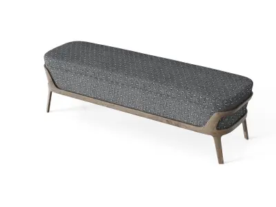 Banquette four different upholstered benches Low-poly 3D model