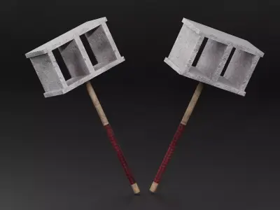 Low-Poly Stylized Hammer - Game Ready Asset Low-poly 3D model