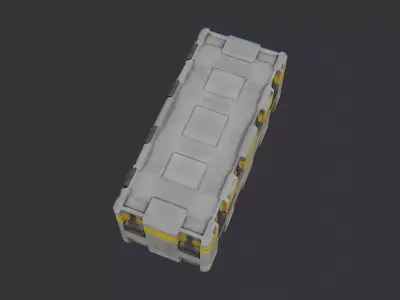 Military Storage Crate with Yellow Stripes Low-poly 3D model