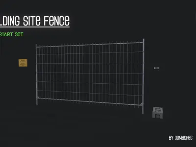 Building Site Fence  Low-poly 3D model