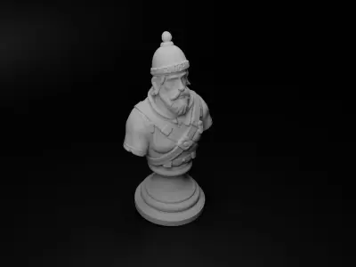 Medieval Catapult Operator Bust Chess 3D print model buy