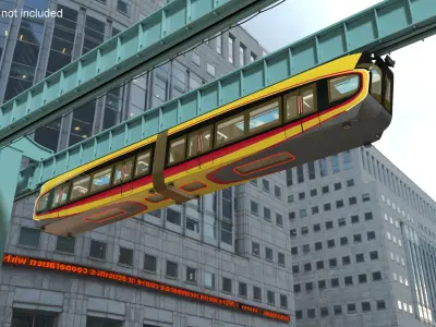 Urban Suspended Monorail and Highway  purchase 3D model