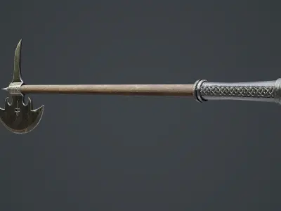 Medieval battle axe Low-poly 3D model buy
