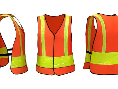 Mens Safety Vest Low-poly 3D model