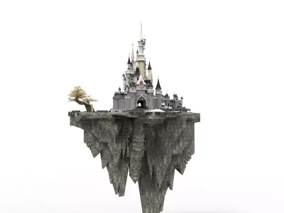 Flying Castle island 3D model buy