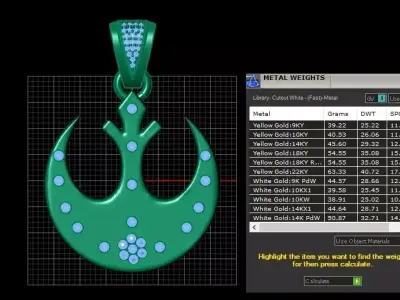 14K Gold Rebel Alliance Insignia 3D print model