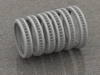 yansa stack of gold rings 3D print model