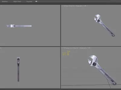 Cartoon wrench - repair tool Low-poly 3D model
