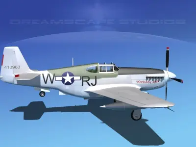 North American P-51B Kentucky Jack 3D model