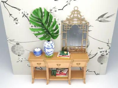 BAMBOO CONSOLE TABLE 3D model