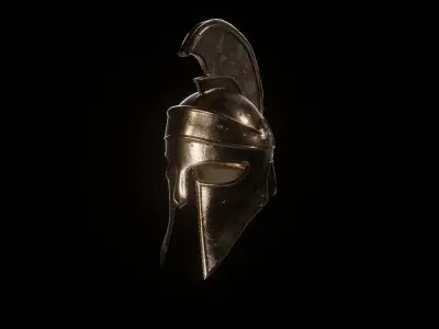 Espartan Helmet Low-poly 3D model