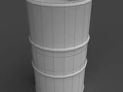 Oil Barrel Low-poly 3D model 5