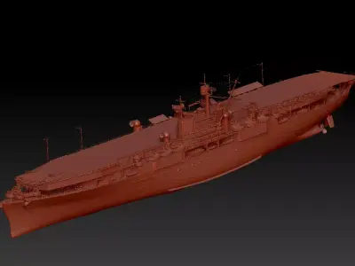 Aircraft Carrier Low-poly 3D model by LIUSHUWEN