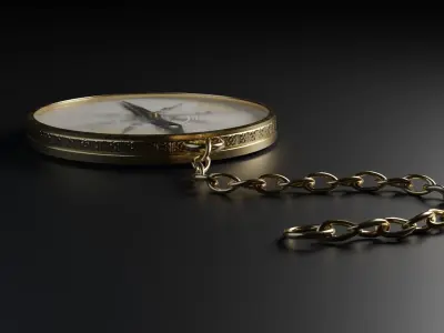 Gravered Golden Compass Low-poly 3D model