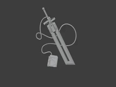 sword lord of rings wall light Low-poly 3D model