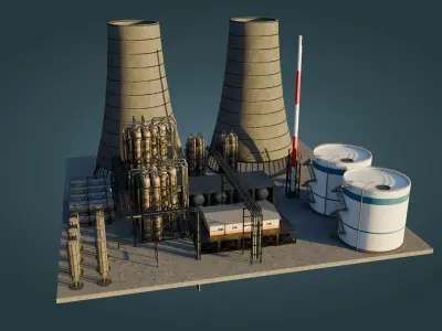 Refinery Unit  - Game Ready - PBR Low-poly 3D model