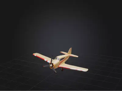 Model airplane Low-poly 3D model