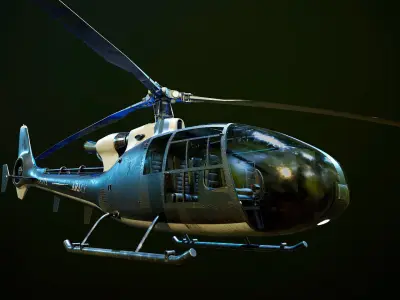 Helicopter SA340 Gazelle 3D model by Ostap604