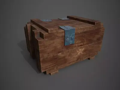 Wooden Crate Game Ready 3D model