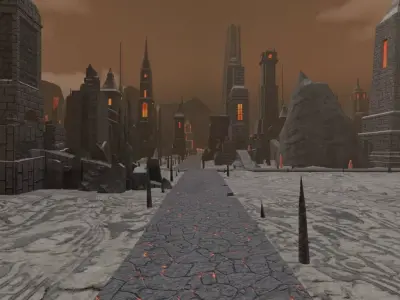 Volcanic Ruins Landscape 3D model