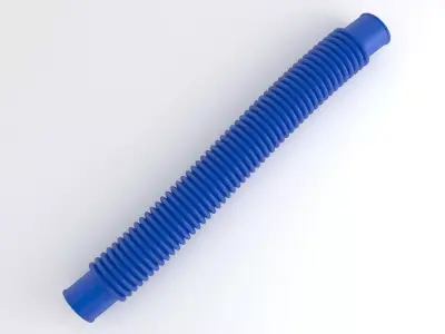 Hog Oval Corrugated Hose 01 Blue 3D model
