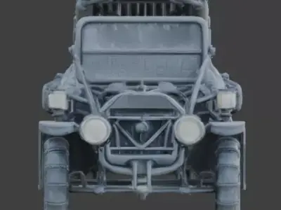 Ancient Arctic Explorer Brass Era Car 3D Model Low-poly 3D model