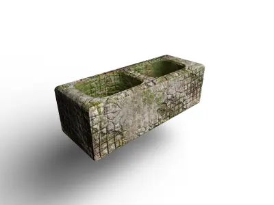 Concrete block old Free low-poly 3D model