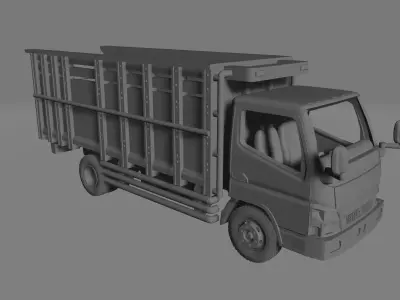 Mitsubishi Fuso Canter FE Wooden Cargo Bed Truck 3D print model