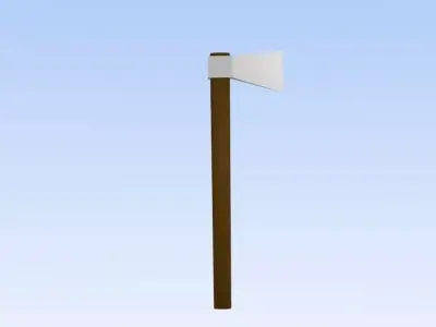 Lowpoly axe with wooden handle Free low-poly 3D model