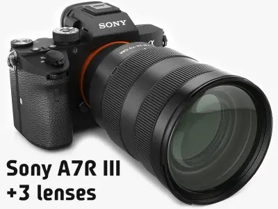  Sony Alpha 7R III with three lenses 