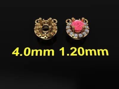 Dainty Round Halo Pendant Mix Sizes 4mm 5mm 6mm 7mm 3D print model