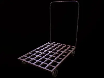 Platform Push Cart PBR Free low-poly 3D model