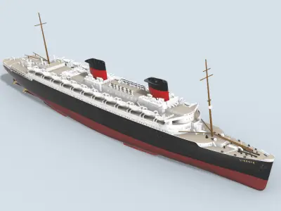 SS LIBERTE ocean liner 1950 - full and waterline printable model 3D print model