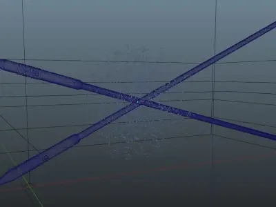 Lightsabers Clashing 3D model