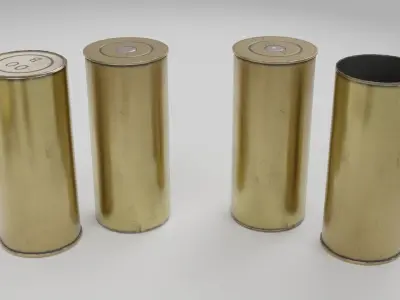 12-Gauge Brass Shotgun Shells Low-poly 3D model