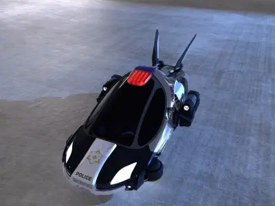 Sci Fi Police Vehicle Low-poly 3D model