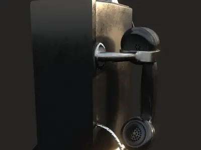 Western Electric 3-slot Payphone 1957 PBR  Low-poly 3D model