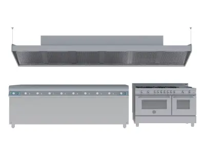 Commercial Kitchen Equipments 3D model by HEZE3D