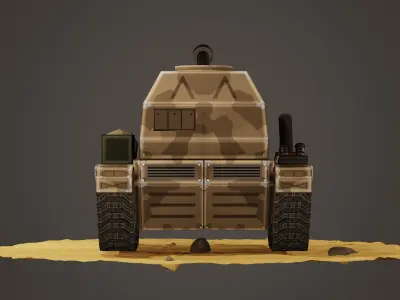 stylized Self-propelled artillery Low-poly 3D model