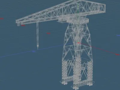 Imperial Japanese Navy 40tons Jib Crane Free 3D model
