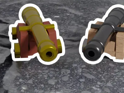Cannon Free low-poly 3D model purchase