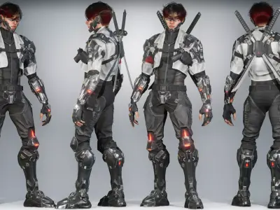 Hero Super Soldier Game-Ready Character Low-poly 3D model