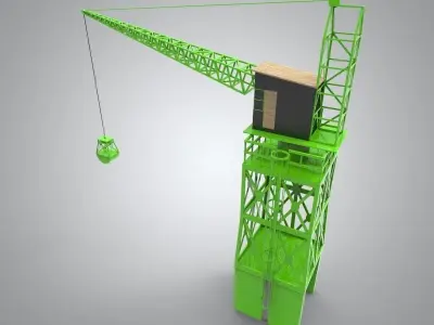 Industrial and port crane Low-poly 3D model